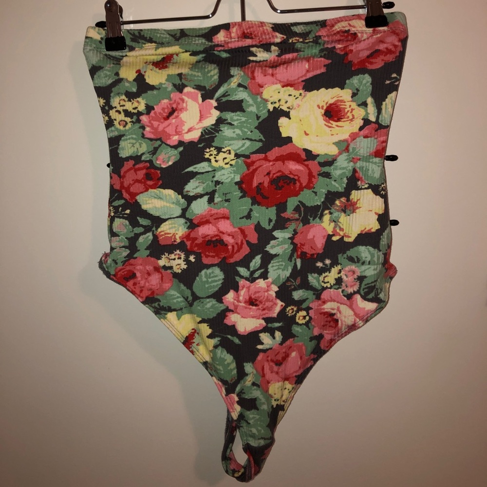 Strapless floral one peice